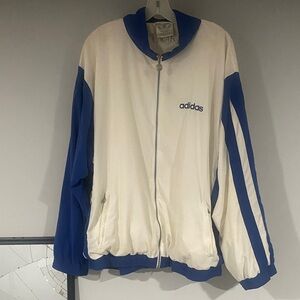 Adidas Blue and White Zip-Up Jacket